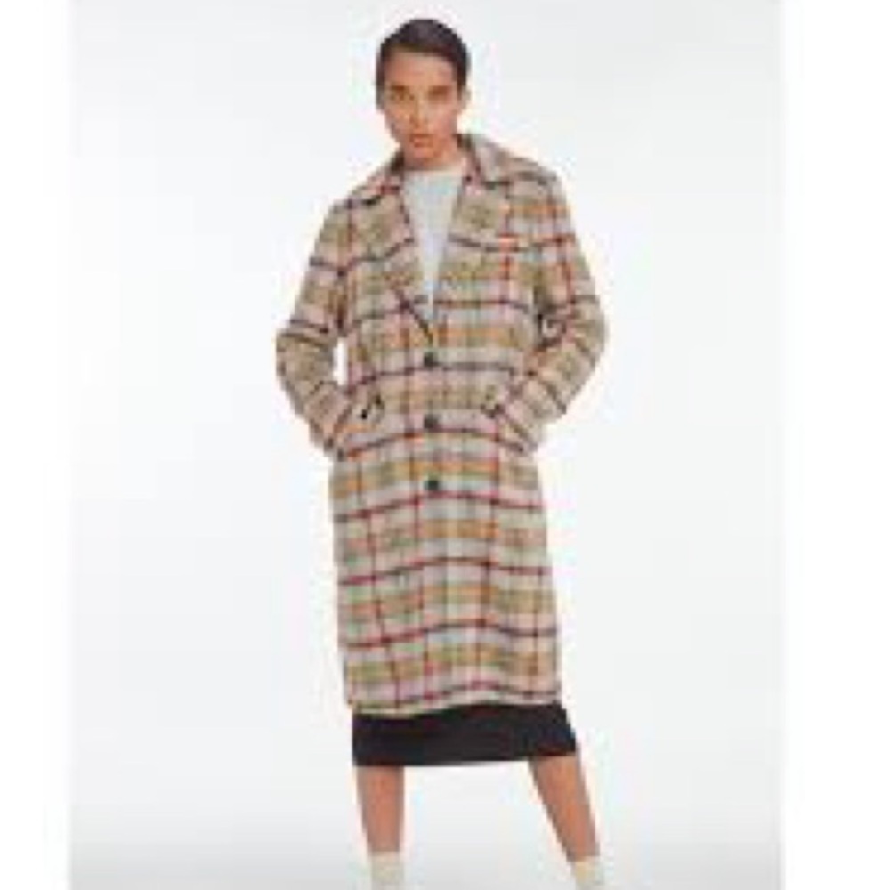 Apparis Fallen Rainbow Plaid Coat Sz-M